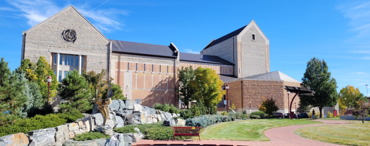 panoramic view of Newman center on a sunny day