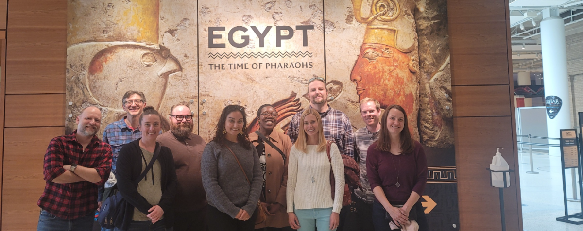Employees at Egypt exhibit